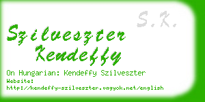 szilveszter kendeffy business card